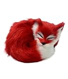 DZYUZK Simulation Fox Toy Children's Simulation Fox Cute Realistic Sleep Fox Plush Doll Red Fox Plush Toy (Red)