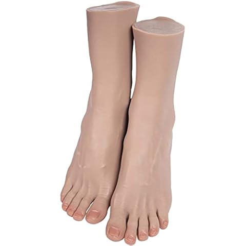 yeah-hhin Fake Foot Mannequin, 27Cm Large Size Male Silicone Foot Model for Sketch,Manicure,Photography,Painting,Fetish,Bone Style,Left Cover