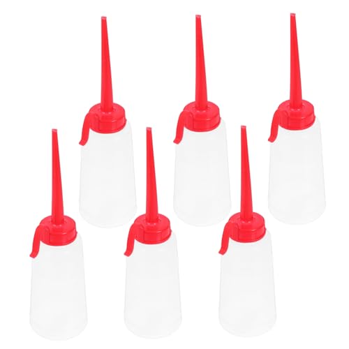 KOCKSHION 6 Piezas dispensador de aceite de motor engrasador dispensar Cuello automóvil automotor botella de aceite para máquina de coser botella aplicadora de cabello el plastico rojo
