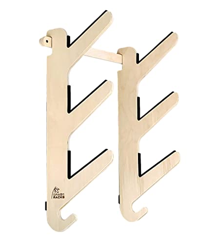 Grassracks Birch Snowboard Rack And Skateboard Rack - Moloka`i Series Snowboard Wall Mount (3 Boards, Birch) #TOP2