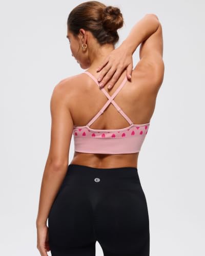 Image of Evercute Women's Sports Bras 3 /4 Pack Adjustable Deep V Neck Bras Wireless Spaghetti Strap Criss Cross Padded Low Support Bra