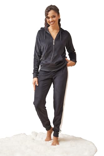 Image of LeeHanTon Sweat Suits for Women Set Comfortable Sweat Outfits Workout Suit Zip Velour Hoodie and Jogger Sport Suit