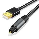 USB to TOSLINK Optical Audio Cable,Unidirectional USB Type A to SPDIF Digital Aux Cord for with Windows/Laptop PC ONLY,10FT