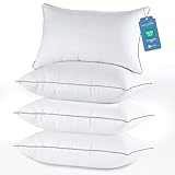 JOLLYVOGUE Bed Pillows Standard Size Set of 4, Cooling and Supportive Full Pillow 4 Pack with Down Alternative Filling for Side and Back Sleepers, Hotel Collection