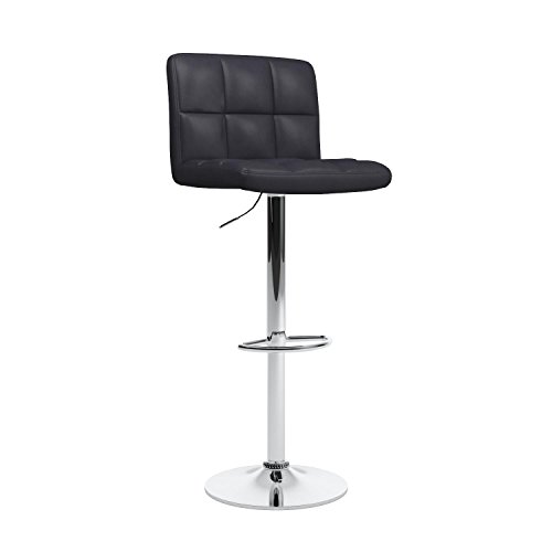Butacos giratorios elegantes de cuero PU modernos ajustables hidráulicos Roundhill Furniture, color marrón, juego de 2 miniatura 5