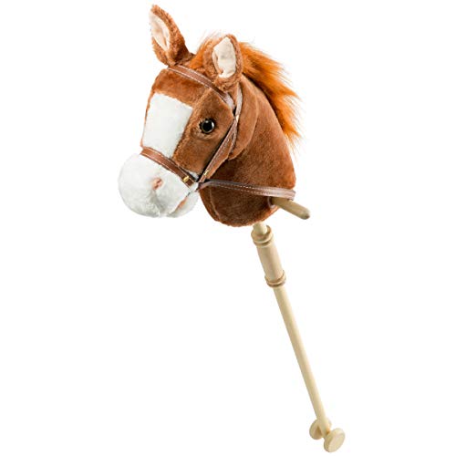 Buy HollyHOME Stick Horse with Wood Wheels Real Pony Neighing and
