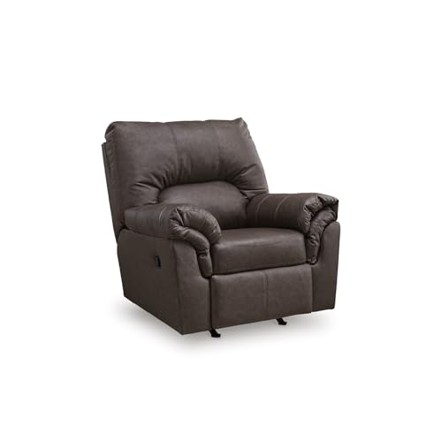 Image of Signature Design by Ashley Rocker Recliner Chair, Dark Brown Faux Leather