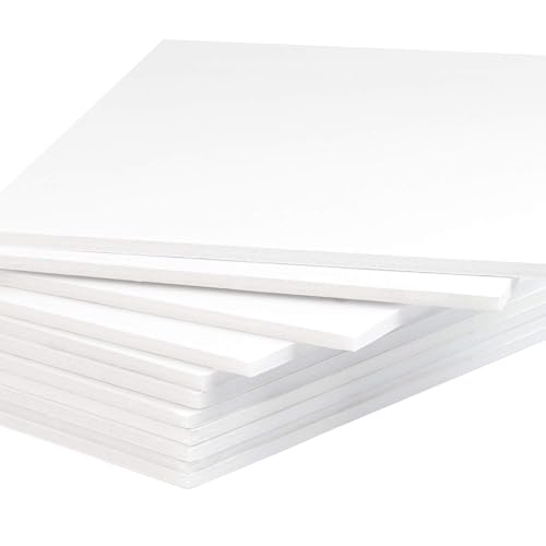 Mat Board Center, Pack of 10 Acid-Free Foam Boards, 12x16 inch White Foam Boards, 1/8