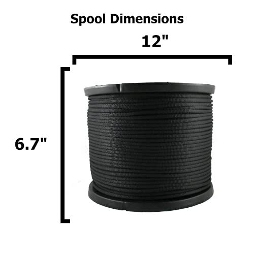 1/4 inch Black Dacron Polyester Rope - 500 Foot Spool | Industrial Grade - High UV and Abrasion Resistance - Low Stretch - Image 3