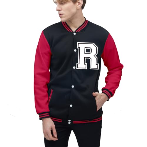 Image of Yuji Itadori Mens Varsity Jacket Baseball Letterman Bomber Jacket Fleece Long Sleeve Coat Casual Clothing XXS-3XL