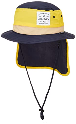 モスキーヒ ハット ネイビー×イエロー S 虫よけ 速乾日除け付 HB-001