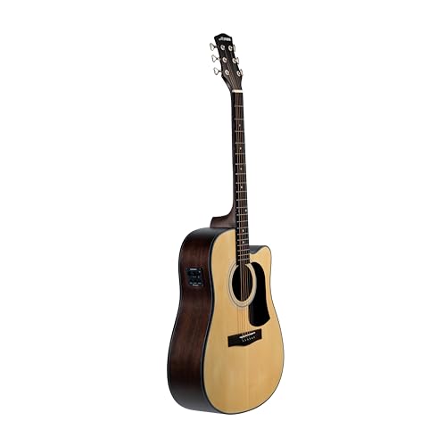 Image of M-STUDIO M-2500BR E 41-Inch Electro-Acoustic Guitar, Natural Finish, with Padded Bag