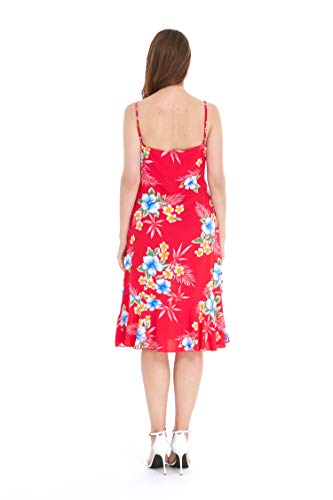 Image of Matchable Family Hawaiian Luau Men Women Girl Boy Clothes in Hibiscus Red