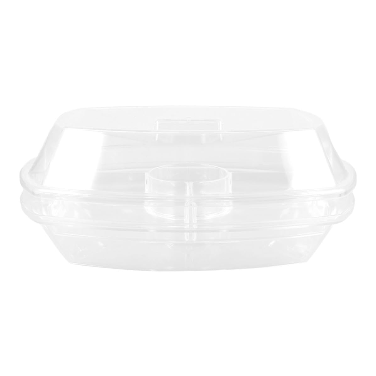 Luxshiny Vassoio Refrigerato in Plastico con 4 Scomparti e Coperchio per Antipasti e Frutta, Design Multiuso per Feste e Conservazione