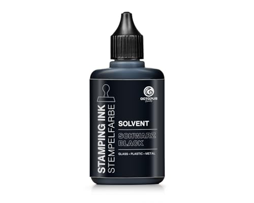 50 ml Solvent Stempelfarbe schwarz, wasserfest auf...