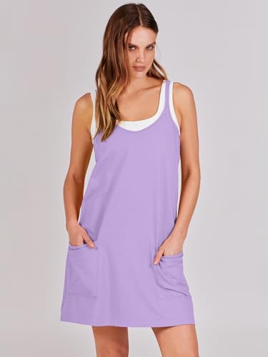 Image of ANRABESS Women Athletic Dress Summer Tennis Workout Active Sports Mini Romper Dress Built in Shorts Travel Vacation Clothes