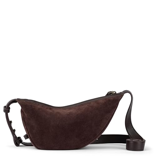 Image of The Sak Tess Leather Crescent Shoulder Bag - Premium Women's Handbag for Everyday & Travel - Adjustable Strap with Zipper Closure - Whiskey