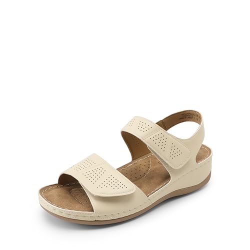 DREAM PAIRS Women's Comfortable Dressy Flats Sandals Open Toe One Band Casual Walking Sandals for Summer 6.5 Nude