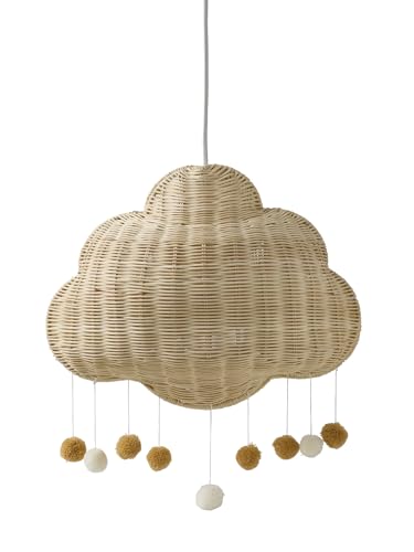 VERTBAUDET Abat-jour nuage en rotin beige doré TU