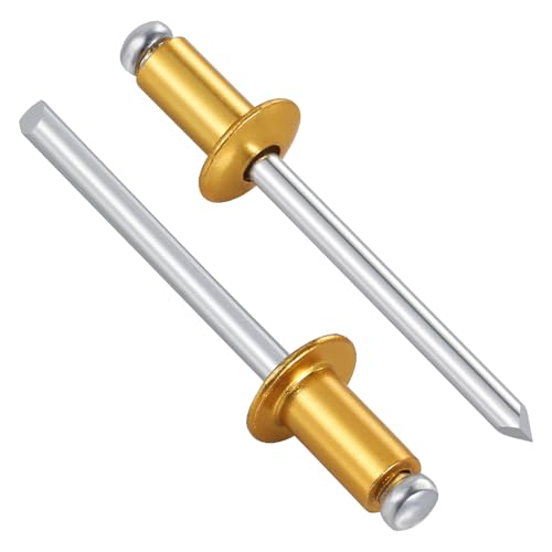 Image of Wensilon (400 Pcs) 5 /32 inchx3 /8 inch Golden Aluminum blind pro Rivets,Golden Aluminum Grip and Steel Mandrel