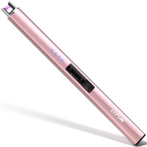 LcFun Mechero eléctrico de arco eléctrico, recargable por USB, encendedor de barra, resistente al viento, encendedor eléctrico de velas