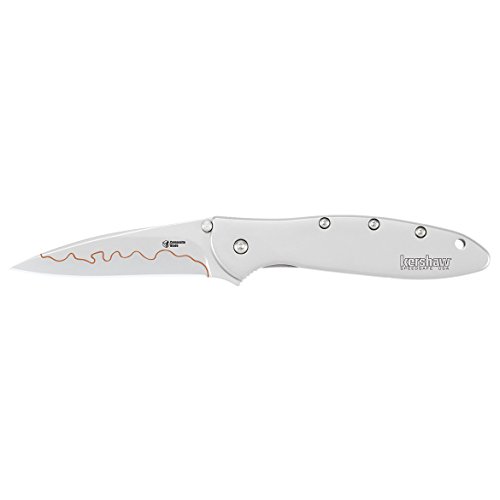 Image of Kershaw Leek, BlackWash Pocket Knife (1660BLKW); 3 Sandvik 14C28N Steel Blade, 410 Stainless Steel Handle, BlackWash Finish, SpeedSafe Assisted Open, Frame and Tip Locks, Reversible Pocketclip; 3 OZ