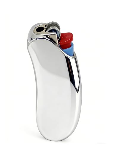 HUMWE Capa de isqueiro de metal portátil em forma de banana com suporte de manga bolsas de conforto para BIC Mini Size Isqueiro J5 (Silvery-mini)