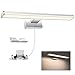BONADE Lámpara LED para espejo de 40 cm, 4000 K lámpara para espejo de baño, con IP44 resistente al agua, 560 lm lámpara de armario, lámpara para espejo de baño, para dormitorio, iluminación de pared