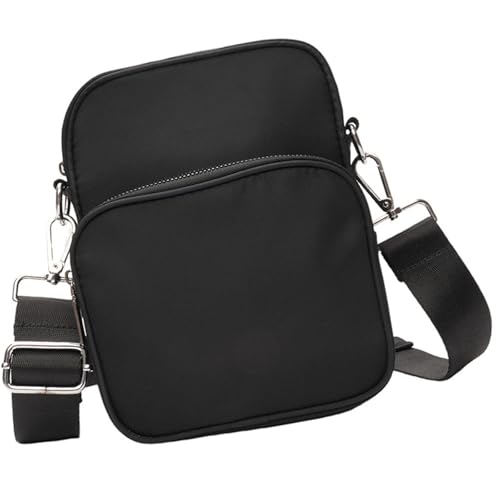 Sac à bandoulière en nylon femme petit sac à main noir imperméable léger voyage