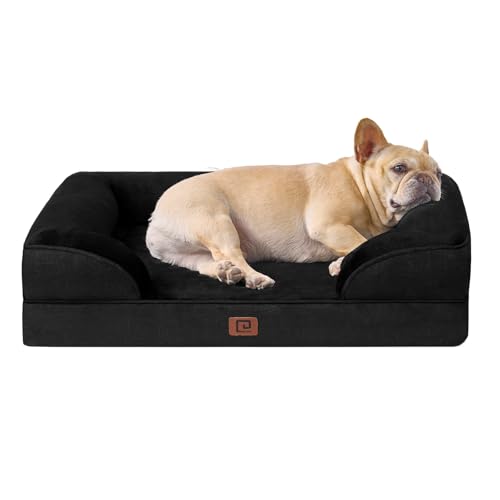 EHEYCIGA Orthopädisches Hundebett Kleine Hunde, 76x51cm, Schwarz
