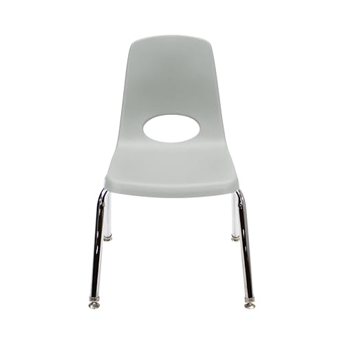 Image of FDP 14 inch School Stack Chair, Stacking Student Seat with Chromed Steel Legs and Nylon Swivel Glides For In-Home Learning or Classroom - Contemporary /Purple (4-Pack), 14006-CTPU