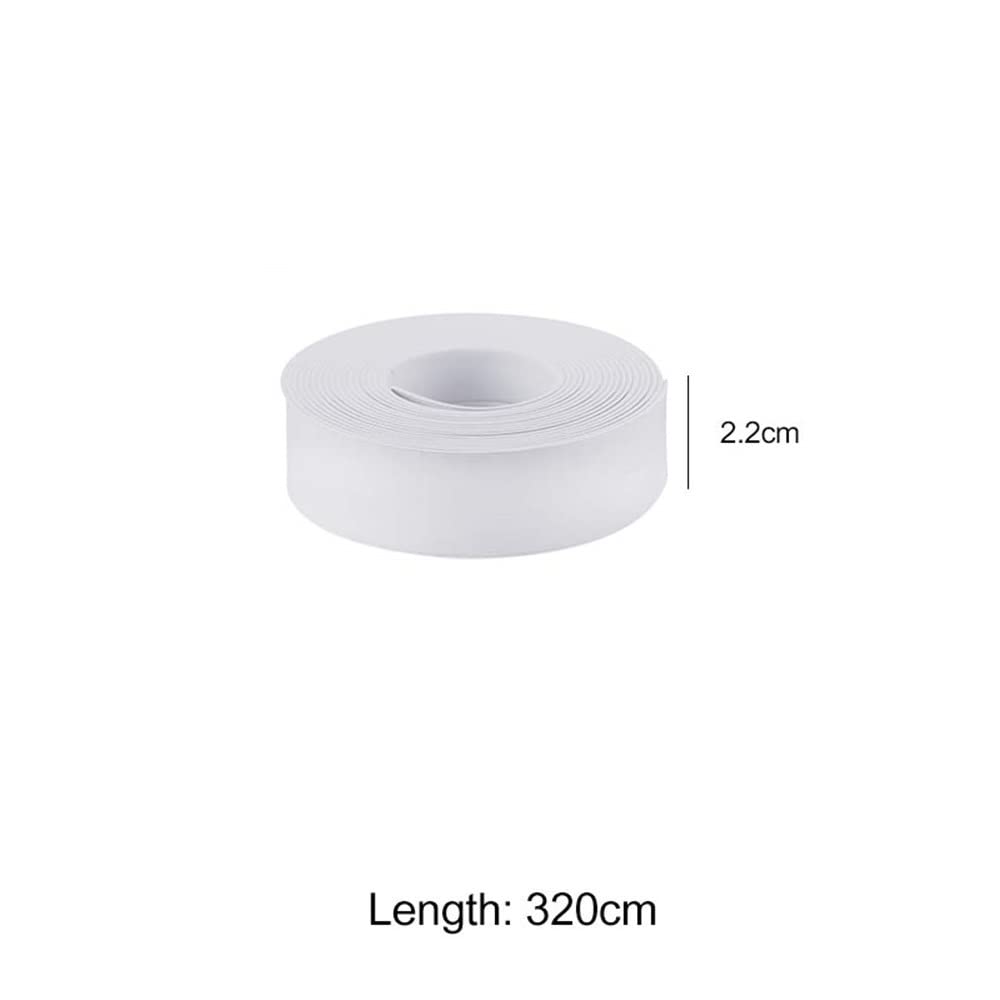 NAIDEV 3 Rolls Caulk Strip tape Kitchen Caulk Tape Bathroom Wall Sealing Tape Waterproof Self-Adhesive Decorative Trim size 0.82 cm x 125 inch (white - 3) 3