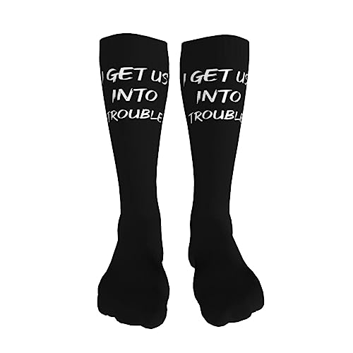 I Get Us Into Trouble Knee High Socks For Women Long Tube Socks Athletic Compression Socks Unisex High Socks Girls3