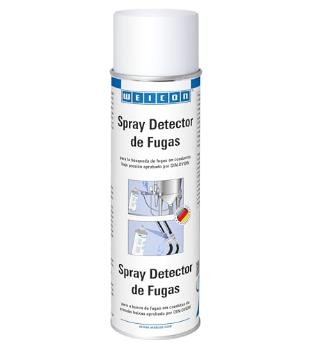 WEICON Spray Detector de Fugas | 400 ml | Detección de Fugas en tuberías | Espuma anticorrosiva no inflamable | Lechoso