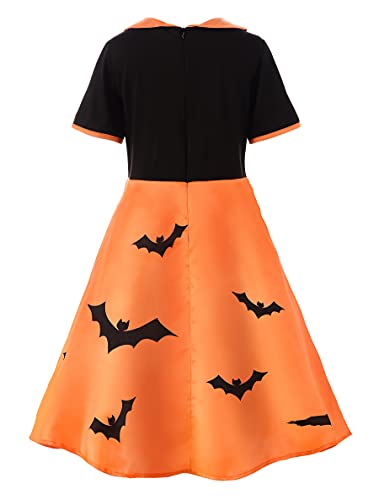 ReliBeauty Vestito di Halloween Zucca Gonna tutu