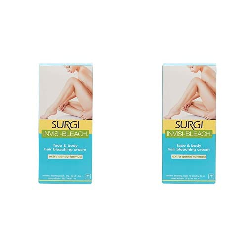 Surgi InvisiBleach Face & Body Hair Bleaching Cream 1.5 oz (Pack of 2) Beauty