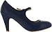 Chase & Chloe Kimmy-21 Women's Round Toe Pierced Mid Heel Mary Jane Style Dress Pumps Blue Navy