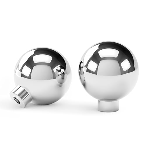 Goldenwarm 10 Pack Chrome Cabinet Knobs Round Ball Dresser Hardware Polished Nickel Kitchen Knobs for Cabinets Single Hole