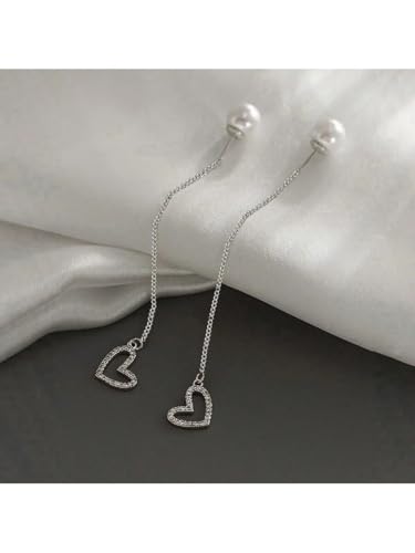 Pearl Heart Ear Threads for Festive Celebrations