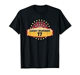 Glückszahl 17 Roulette-Rad Glücksspiel Casino Spin Win Männer T-Shirt