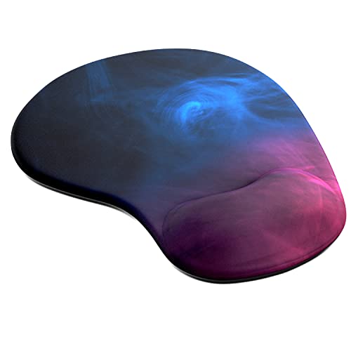 TITANWOLF - Tapis de Souris avec Coussin en Gel - Repose-Poignet Gaming - Mousepad wrist rest - Confort avec repose poignets Ergonomique en Gel, Hydrofuge et Lavable, PC laptop Notebook, Fumée colorée