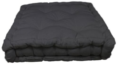 iStyle Mode New Chunky Box Booster Floor Cushions Indoor Garden Chair Seat Pads Black(4Pack)