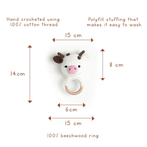 Image of Newborn Gift Set | Crochet Rattle & Muslin Swaddle Combo | Newborn Gift idea | Gifting for Infants /Babies | 100% Muslin swaddlecloth | Toy for Gifting| 3 Months + (AMBA Rattle with Swaddle)
