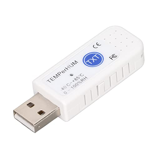 Jectse Termohigrómetro para Computadora USB, Registrador de Datos Multifunción de Temperatura y Humedad con Alarma, para Monitoreo Ambiental en Interiores y Exteriores