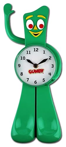 NJ Croce Gumby 3-D Motion Clock with Waving Arm - Fun Nostalgic Retro Clock for All Ages