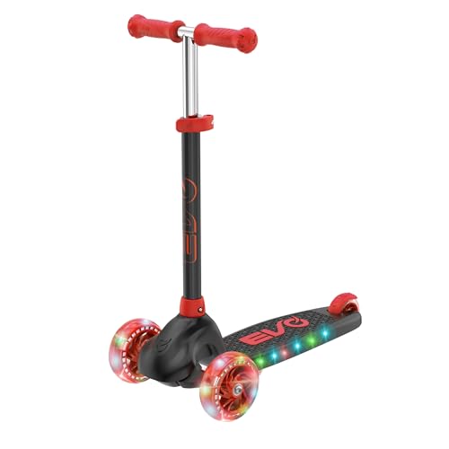EVO ECLIPSE LIGHT UP 3-RUOTE SCOOTER – Questo robusto e divertente scooter Light Up Eclipse è stato sviluppato appositamente per bambini attivi. Con i suoi molteplici motivi a colori, è alla moda e colorato allo stesso tempo – perfetto per ragazze e ragazzi. L'EVO Eclipse con ruote luminose e tavola attira sicuramente l'attenzione e stimola l'immaginazione. Questo scooter a tre ruote è ideale per permettere ai bambini di sviluppare le loro abilità con lo scooter, quando passano dallo scooter per bambini piccoli allo scooter per bambini.