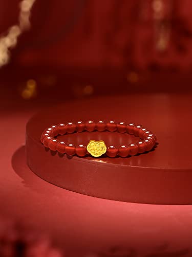 24K Gold Bracelet Lucky Charm Bracelets Agate Beaded Chain Ruyi Stretch Beads Link Adjustable Healing Natural Stone Feng Shui String Bangle Protection Blessing Jewelry Good Luck Gift for Women Men3