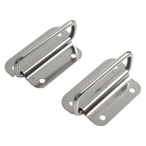 Manija plegable invisible de acero inoxidable para gabinete, tirador empotrado para puerta de cajón de cocina, caja de madera, caja de herramientas, plata, paquete de 2