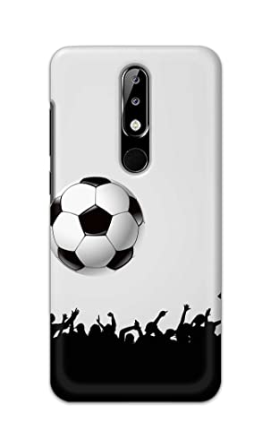 Image of Printed Hard Back Cover Case for Nokia 5.1 Plus | Nokia 5.1+ Back Cover (Football Icon) -1302