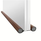 MANDIO - Premium Türbodendichtung zum Heizkosten sparen, Zugluftstopper für Türen Lederoptik, zuschneidbare Türdichtung, energiesparend & wärmedämmend, door draft stopper 96 cm (Braun)
